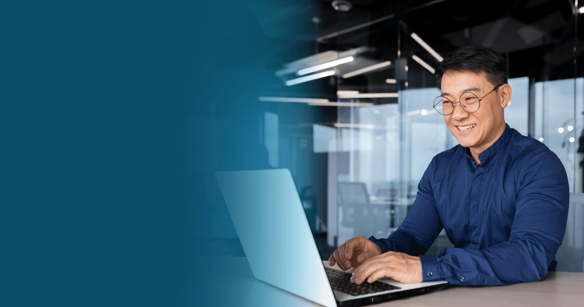 Lawyer managing accounts on a computer